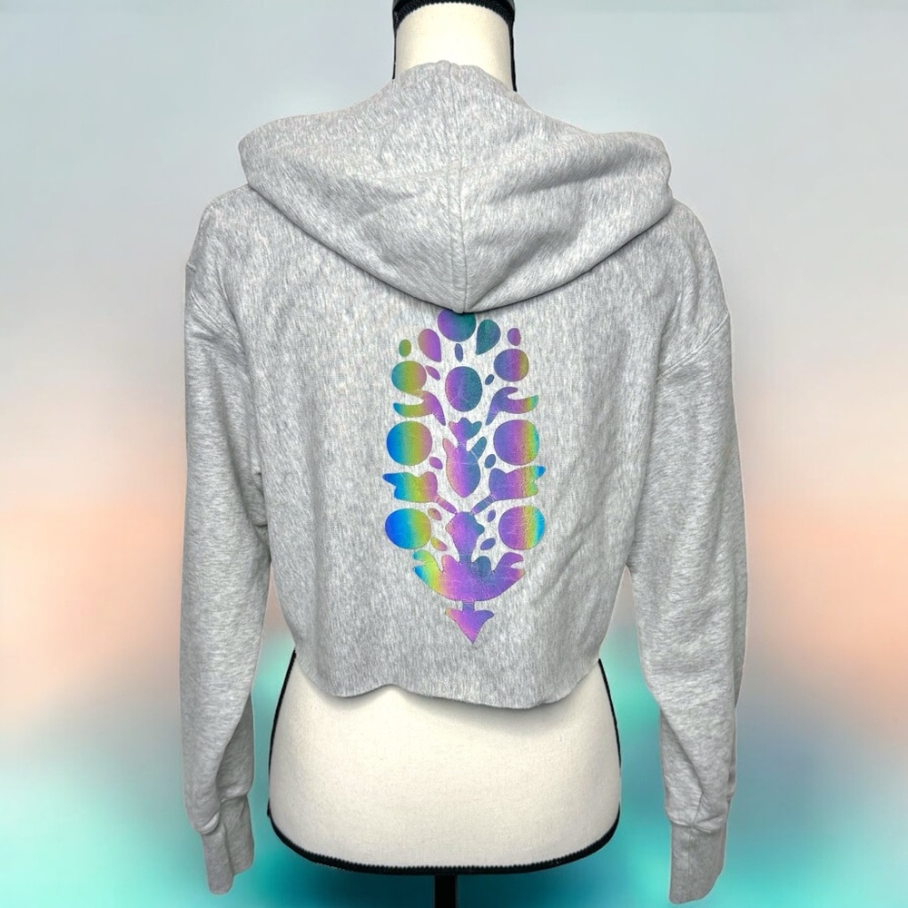 Free People Movement Women's Half Time Reflective Logo Cropped Hoodie | XS | EUC